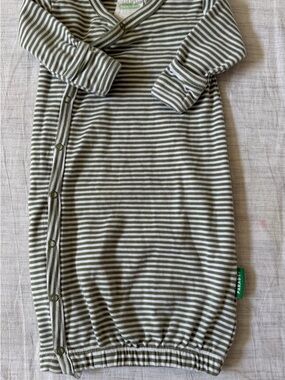 Parade Organic Cotton Green & White Striped Baby Gown